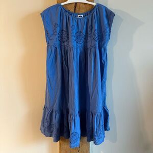 NWT Navy Bleu Sconset Sleeveless Eyelet Mini Dress - Blue XL